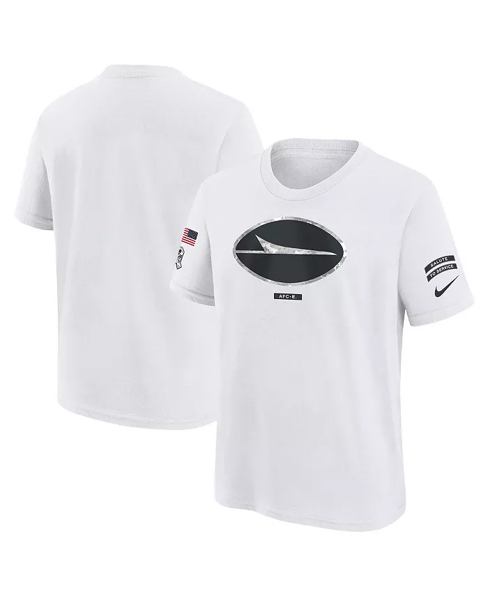 

Белая футболка New York Jets 2024 Salute To Service для больших мальчиков и девочек Nike