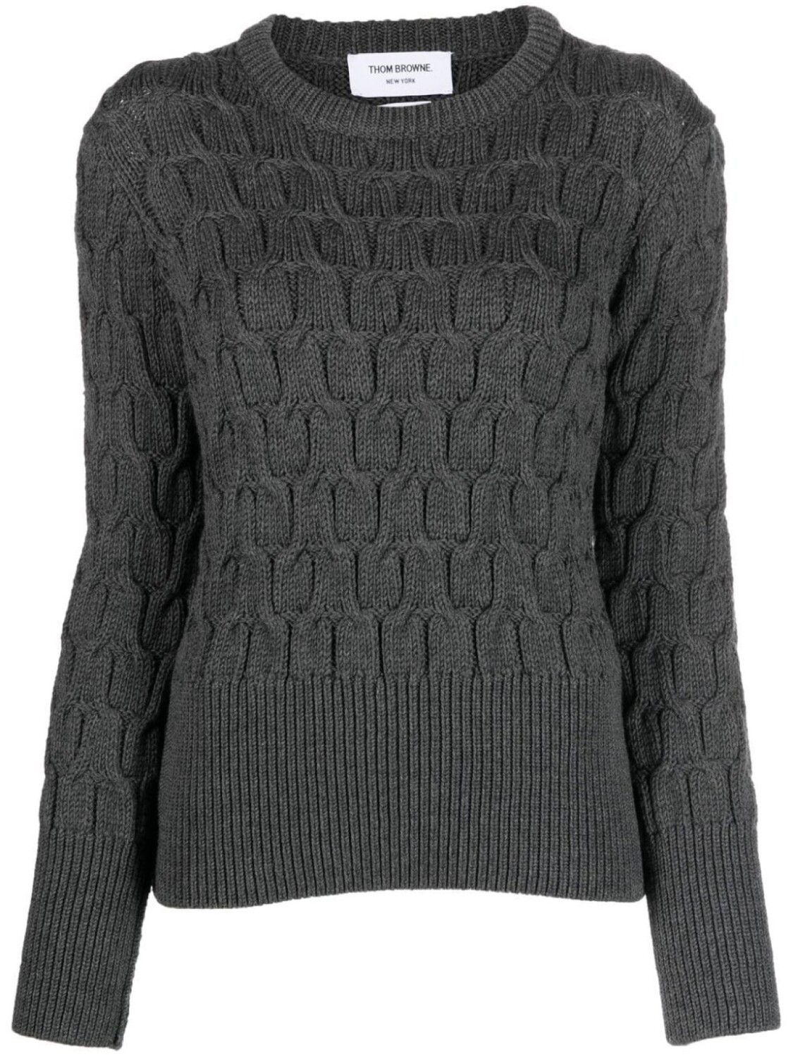 

Thom Browne джемпер Crisscross фактурной вязки, серый
