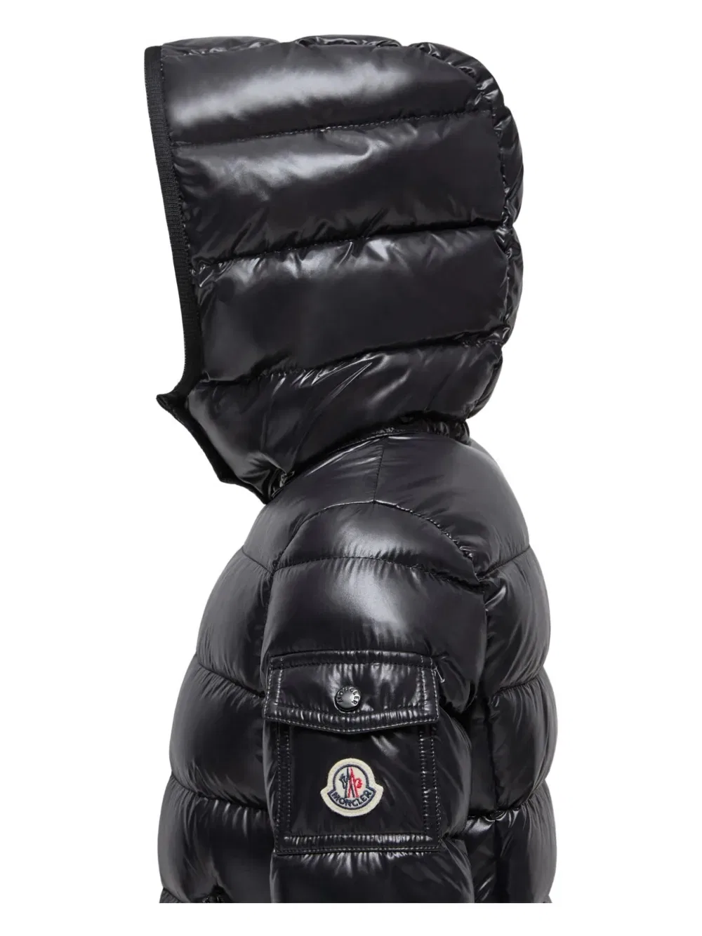 Стеганая куртка с капюшоном Moncler Enfant, черный — фото 3