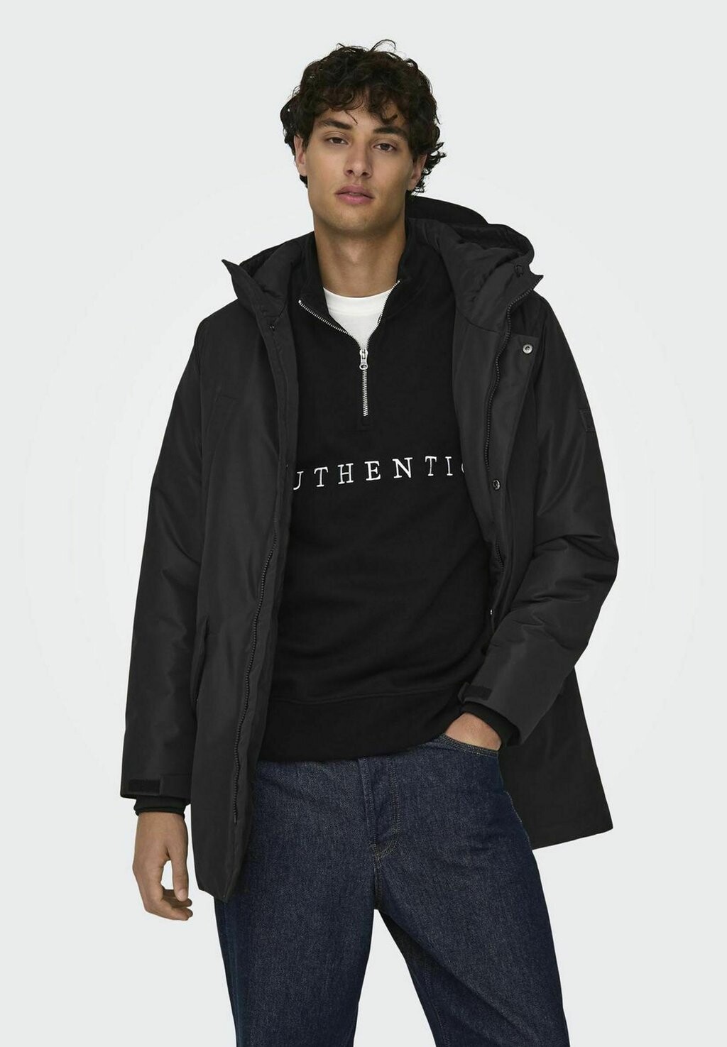

Зимнее пальто LANGER ONSCARL Only & Sons, черный