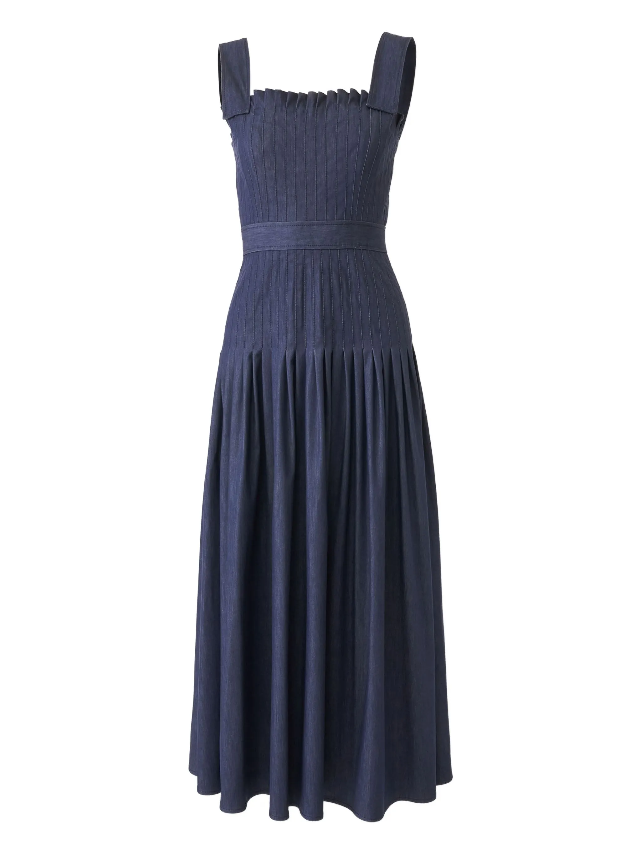 

Джинсовое платье со складками Carolina Herrera, синий