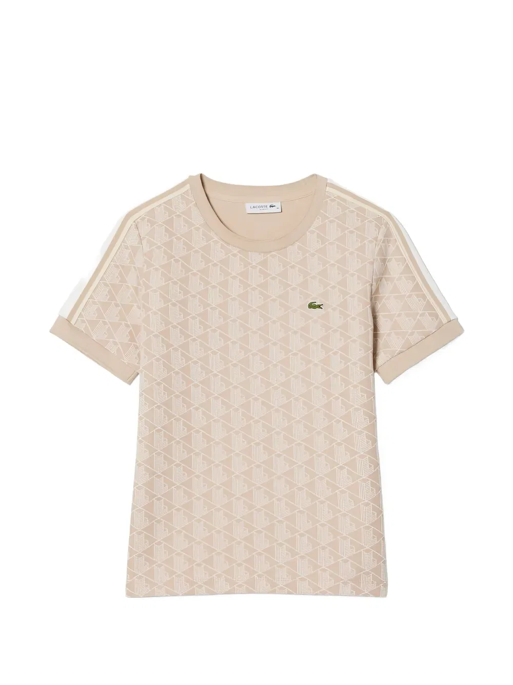 Футболка Lacoste Геометрический принт, нейтральный бежевый