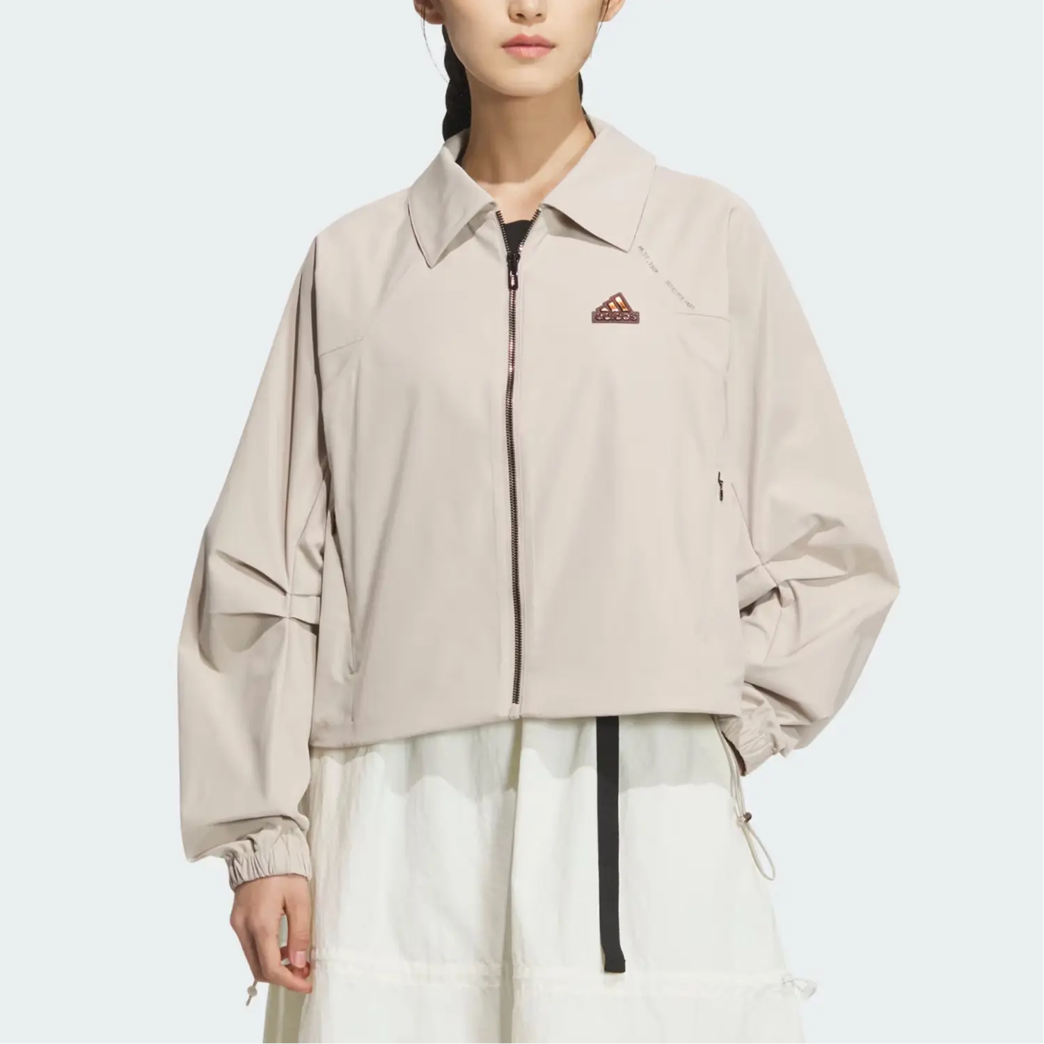TECH PREMIUM WOVEN JACKET Куртка Пальто Женская Бежевая Желтая Adidas — фото 3