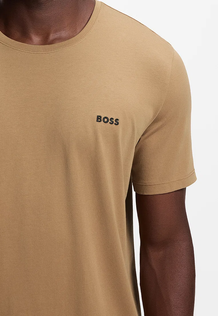 Футболка с вышитым логотипом, BOSS Mainline, бежевый — фото 3