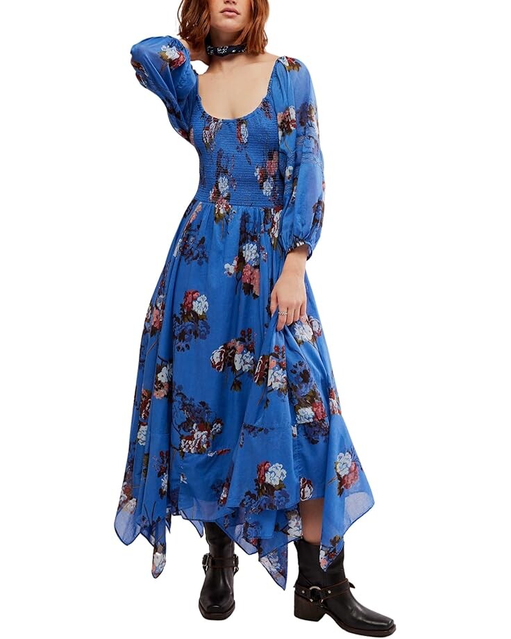 

Платье Free People Morning Glory Maxi, цвет Dutch Blue Combo