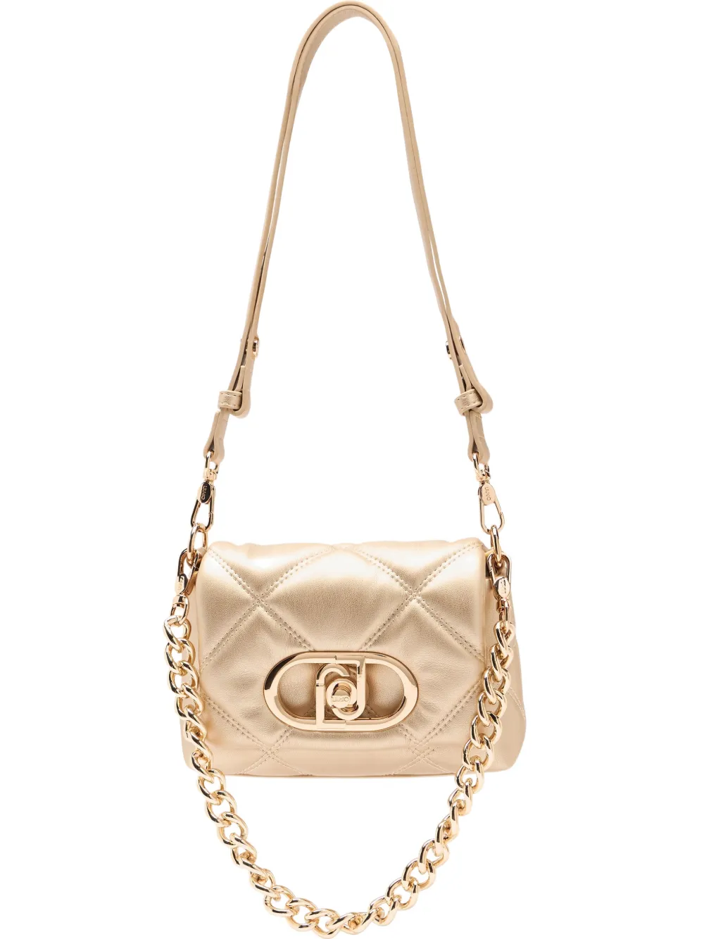 

Стеганая сумка-сэтчел с монограммой Liu Jo, золотистый