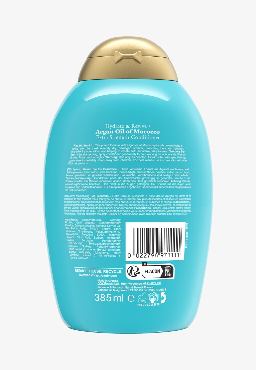 Кондиционер OGX HYDRATE + REVIVE ARGAN OIL OF MOROCCO EXTRA STRENGTH, CONDITIONER 13OZ 385ML ogx — фото 2