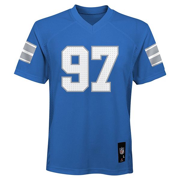 Детская реплика игровой футболки Эйдана Хатчинсона Detroit Lions, синяя Outerstuff — фото 3