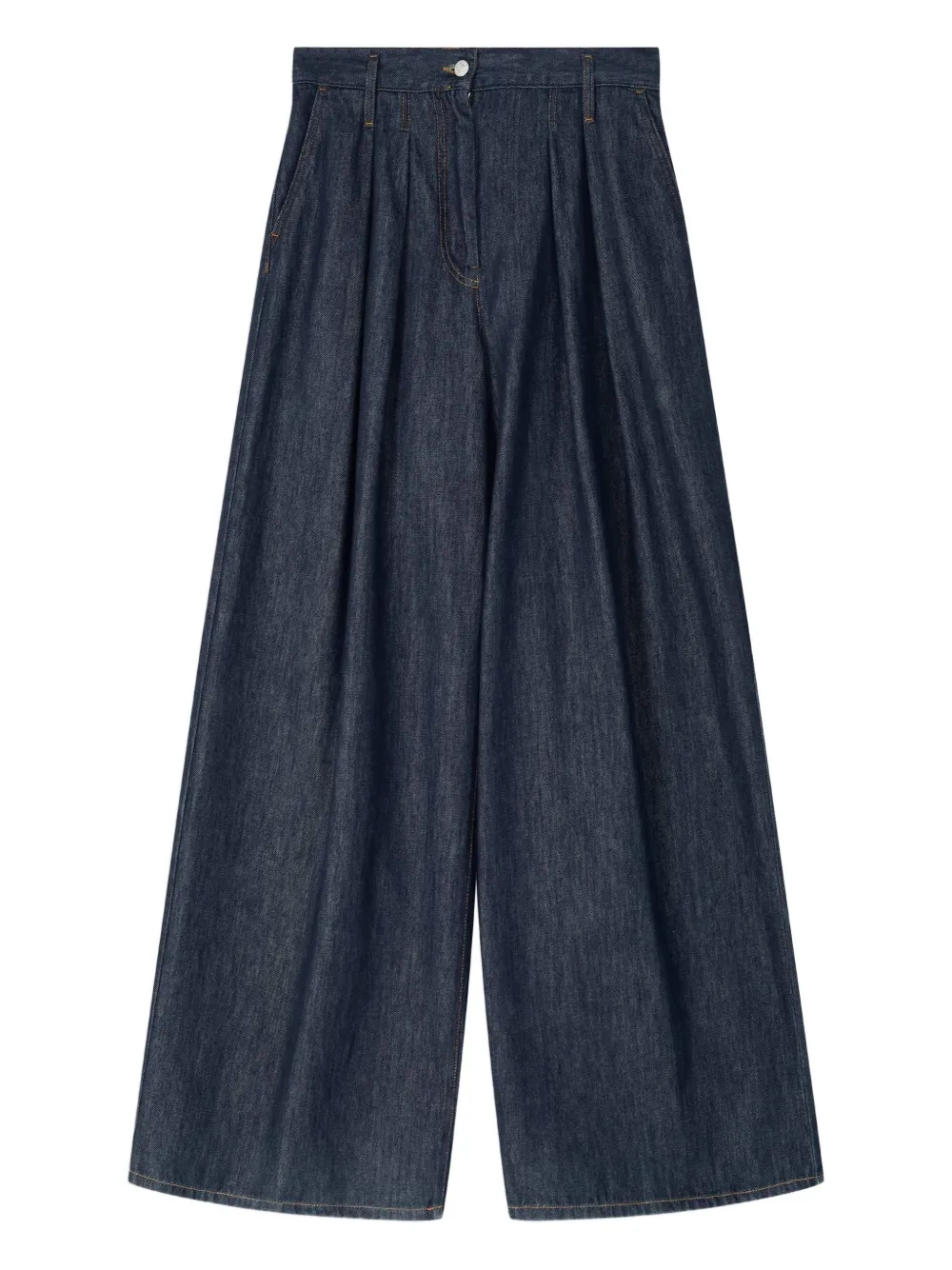 Широкие джинсы со складками DRIES VAN NOTEN, синий