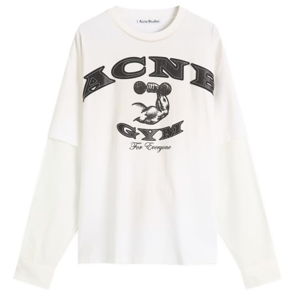 

Футболка Exford U с длинным рукавом Gym Bro, многослойная Acne Studios, цвет dusty white