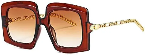 

Солнцезащитные очки в стиле ретро с металлической цепочкой для женщин, очки с градиентным переходом цвета, солнцезащитные очки в полоску для мужчин MTZJH, 7