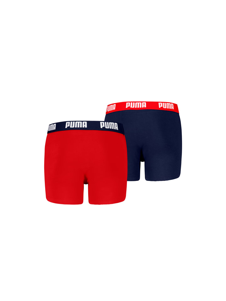 Puma Боксерские шорты для мальчиков, повседневные, базовые, 2 шт., красно-синие — фото 2