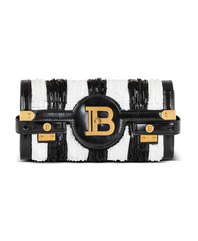 

Клатч B-Buzz 23 с вышитыми полосками Balmain, черный