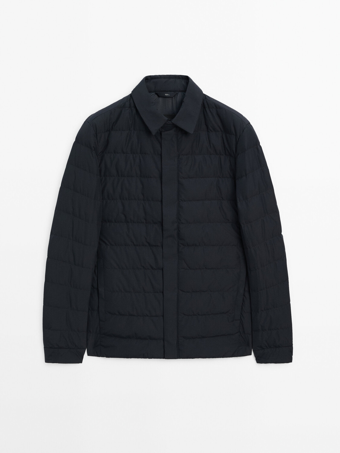 

Пуховик с наполнителем из пуха и пера Massimo Dutti, синий