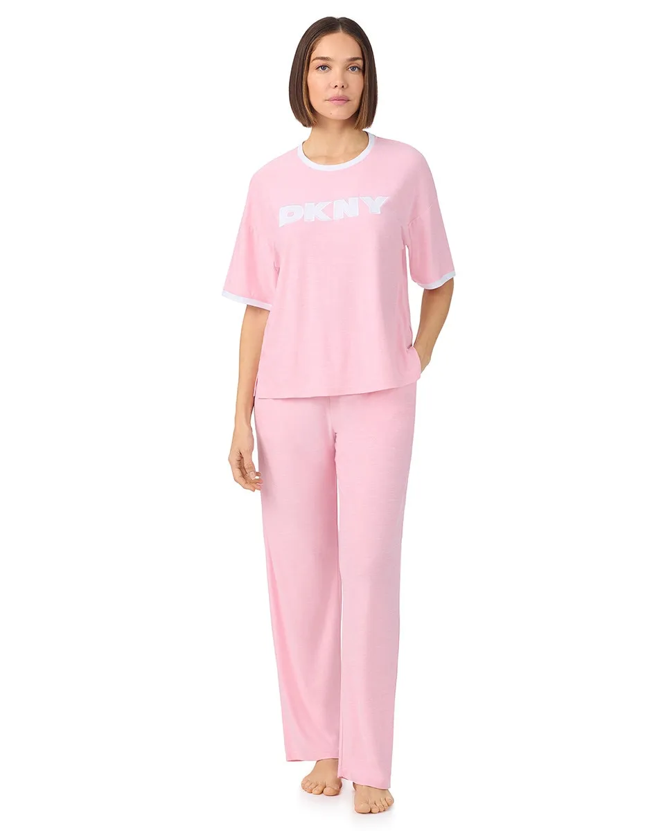 

Женская пижама с длинными брюками и короткими рукавами DKNY