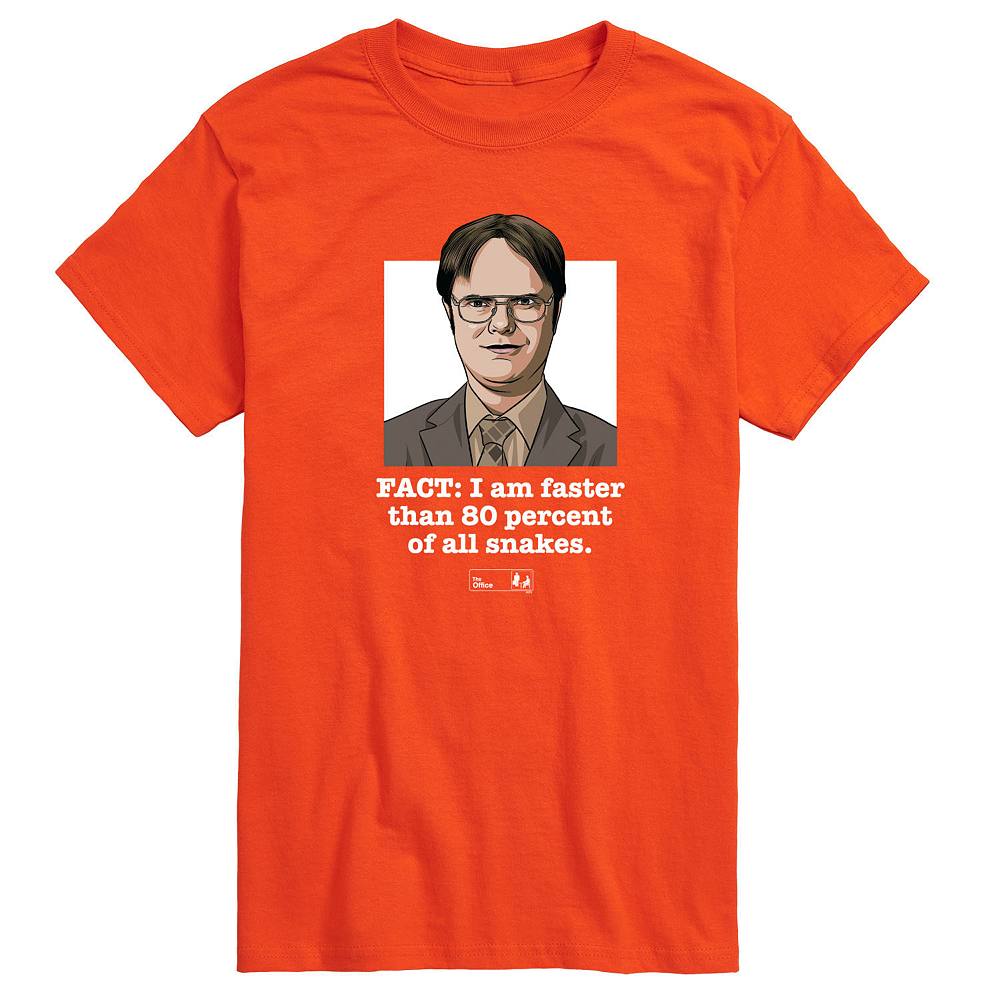 

Мужская футболка с рисунком The Office Dwight Facter Faster Licensed Character, оранжевый