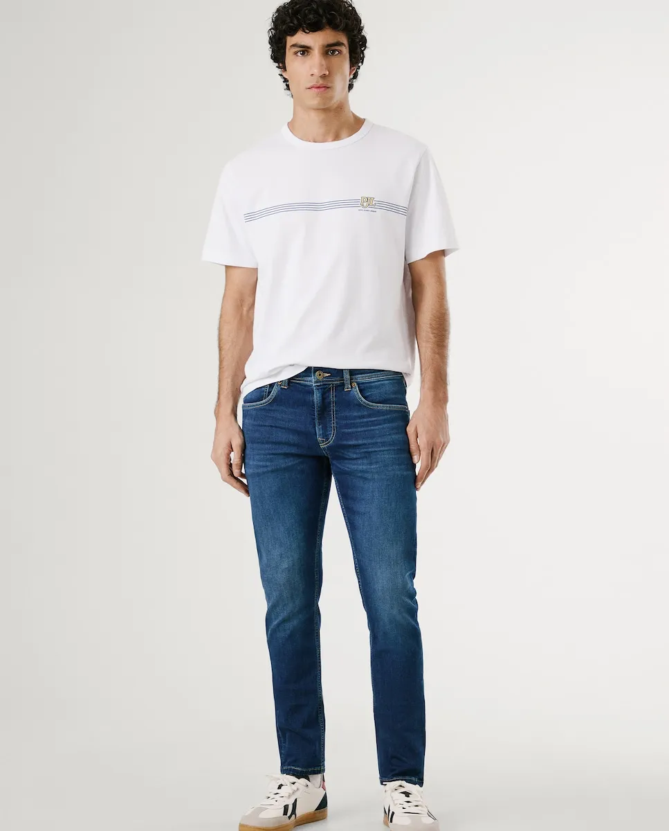 

Мужские джинсы Track Fit Slim с застежкой-молнией Pepe Jeans, синий