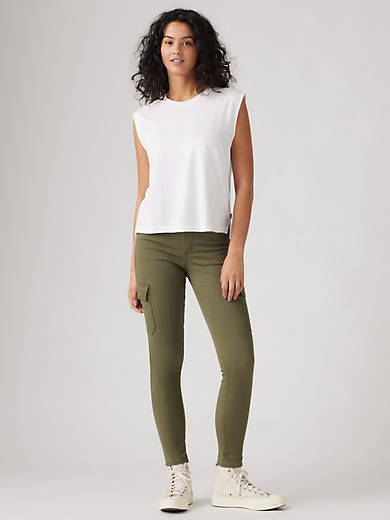 

721 Узкие женские джинсы-карго с высокой посадкой Levi's, цвет Ivy Green