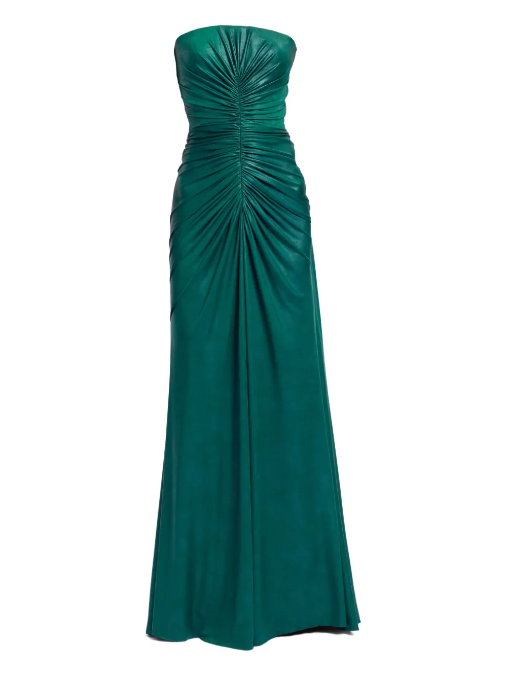 

Макси-платье без бретелек с драпировкой Elie Saab, зеленый