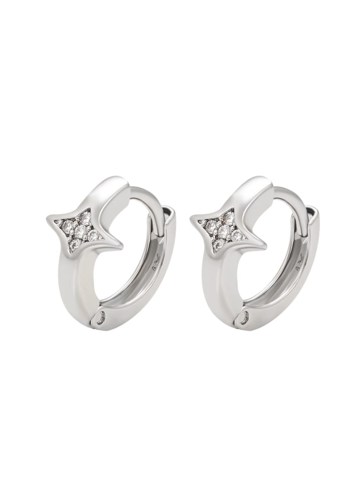 

Faina Женские серьги-кольца серебристо-белого цвета