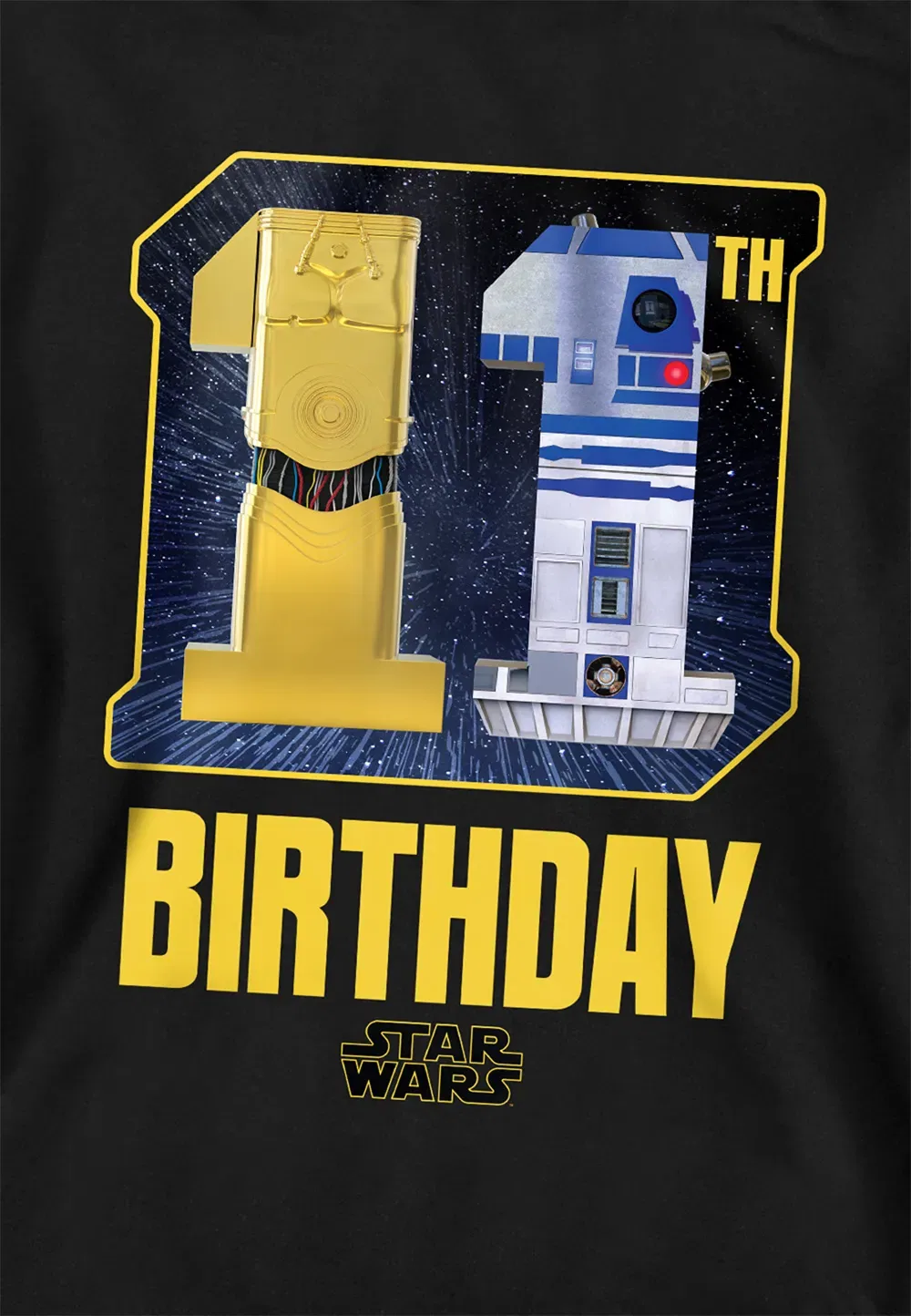 Детский худи с C-3PO и R2-D2, Disney, черный — фото 2