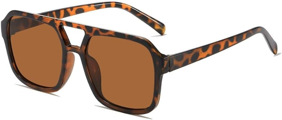 

Солнцезащитные очки для взрослых, квадратная форма, двойная линза, персонализированный дизайн, корейская версия, модные солнцезащитные очки высокого класса, защита от УФ-излучения GHVWYX, Leopard