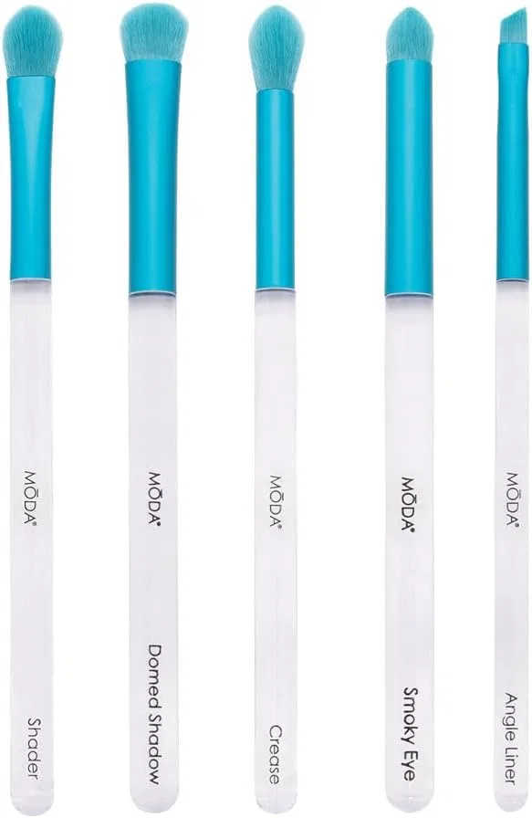 Набор кистей для глаз MODA BRUSH EYE DEFINING 5 предметов, прозрачный