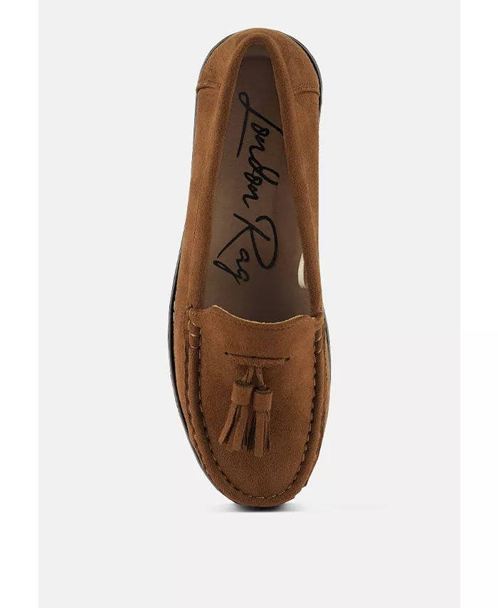 Daiki Platform Lug Sole Tassel Loafers для женщин London Rag, коричневый — фото 4
