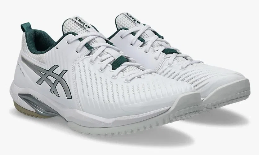 Теннисные кроссовки «Prestige Neo OC Wide» от ASICS, 100 (White/Pure Silver)