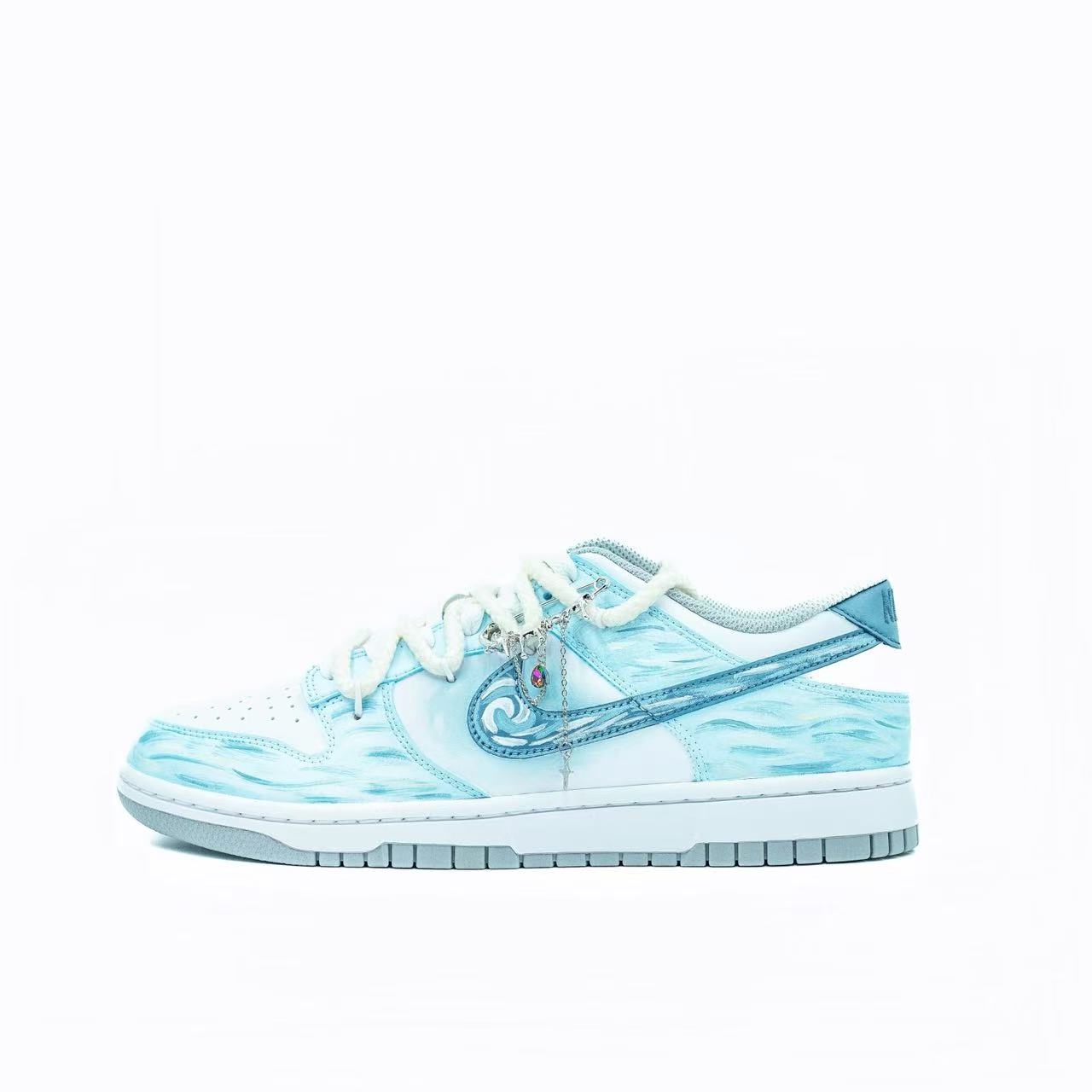 

Dunk Ripple устойчивые к истиранию низкие кроссовки для скейтбординга unisex blue white Nike, голубой
