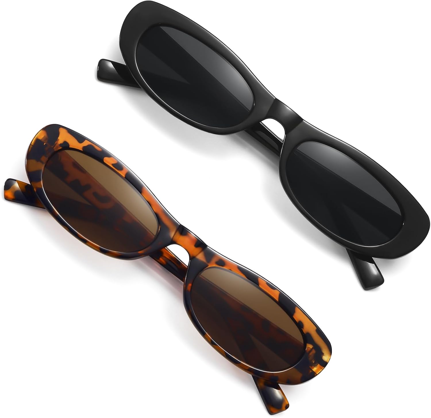 

Солнцезащитные очки STORYCOAST в стиле ретро, ​​овальные, узкие, с защитой от ультрафиолета UV400, элегантные и стильные, идеально подходят для отдыха, шопинга и особых мероприятий, 2p-black/Grey+leopard/Brown