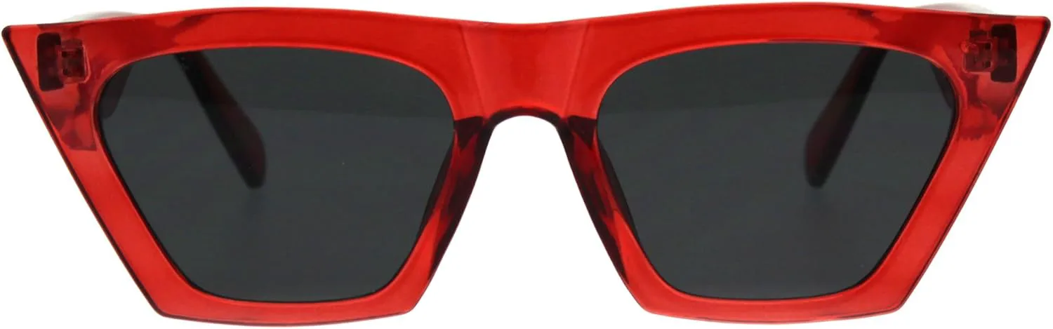 

Женские футуристические квадратные солнцезащитные очки в стиле «кошачий глаз» с плоской верхней частью, в готическом, ретро и модерн стиле SA106, Red Black