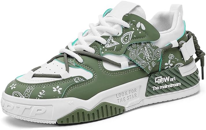 

Мужские удобные повседневные кеды для скейтборда и прогулок, модные мужские кроссовки, удобные, с нескользящей подошвой, на шнуровке, повседневные кроссовки для активного отдыха на свежем воздухе Hhhchpm, зеленый