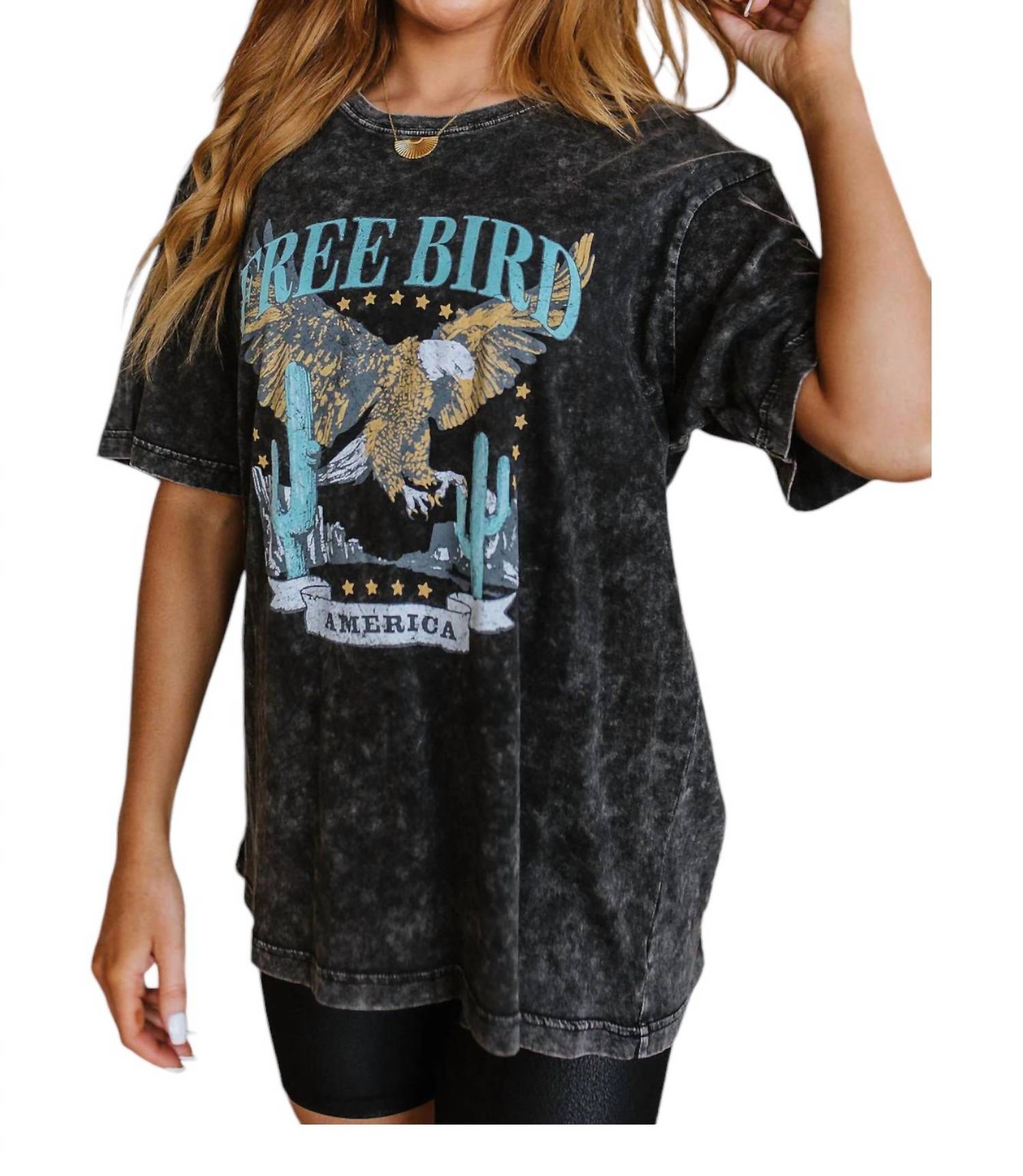 

Футболка с принтом Free Bird черного цвета Zutter