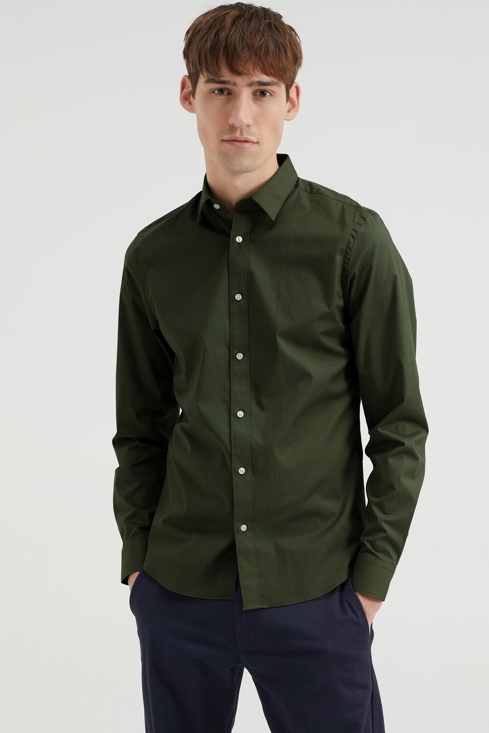 

Рубашка Slim Fit WE Fashion, цвет sea green