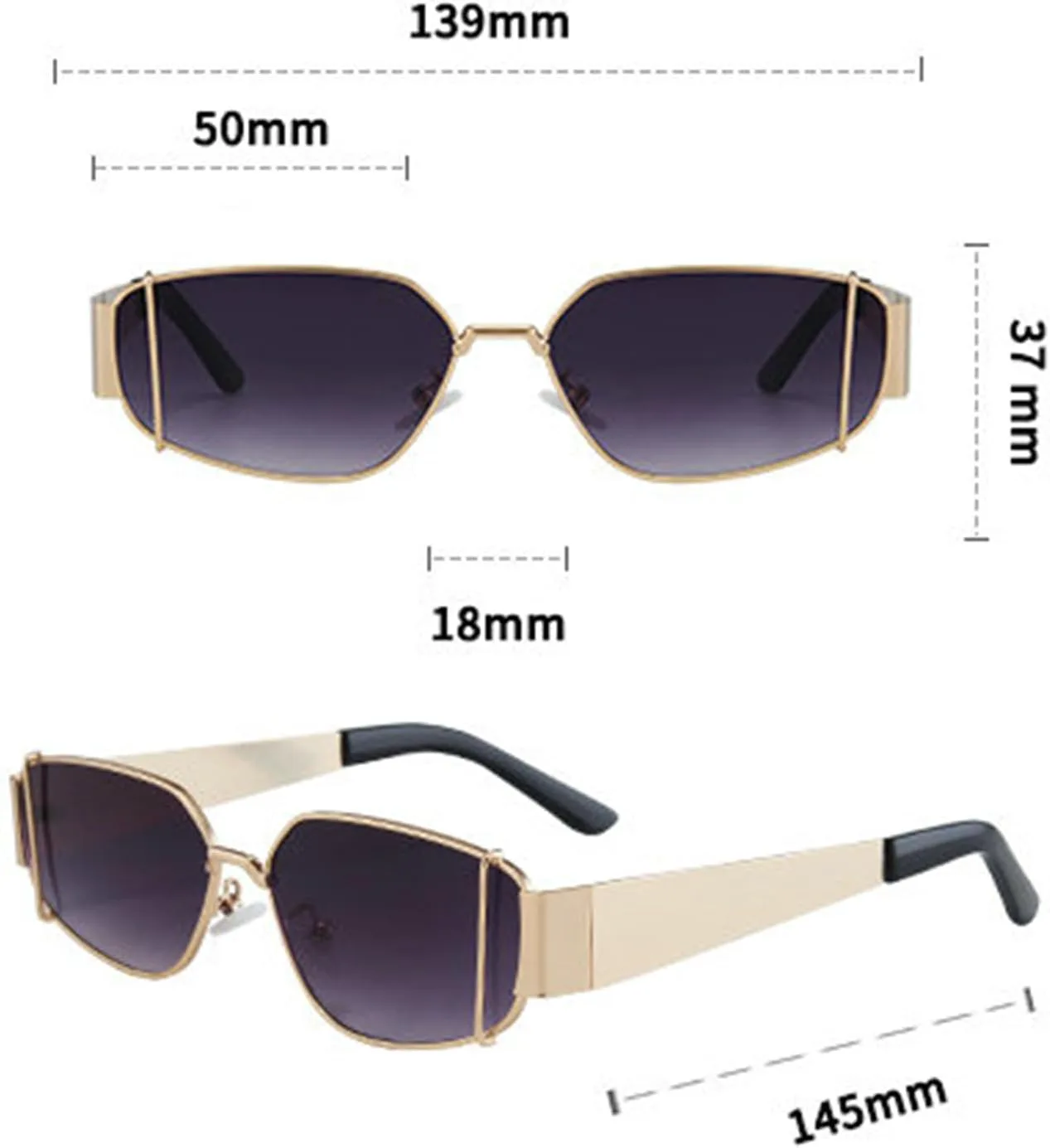 

Willochra Модные винтажные многоугольные солнцезащитные очки для женщин и мужчин, ретро металлические прямоугольные солнцезащитные очки, популярные черные очки, C4