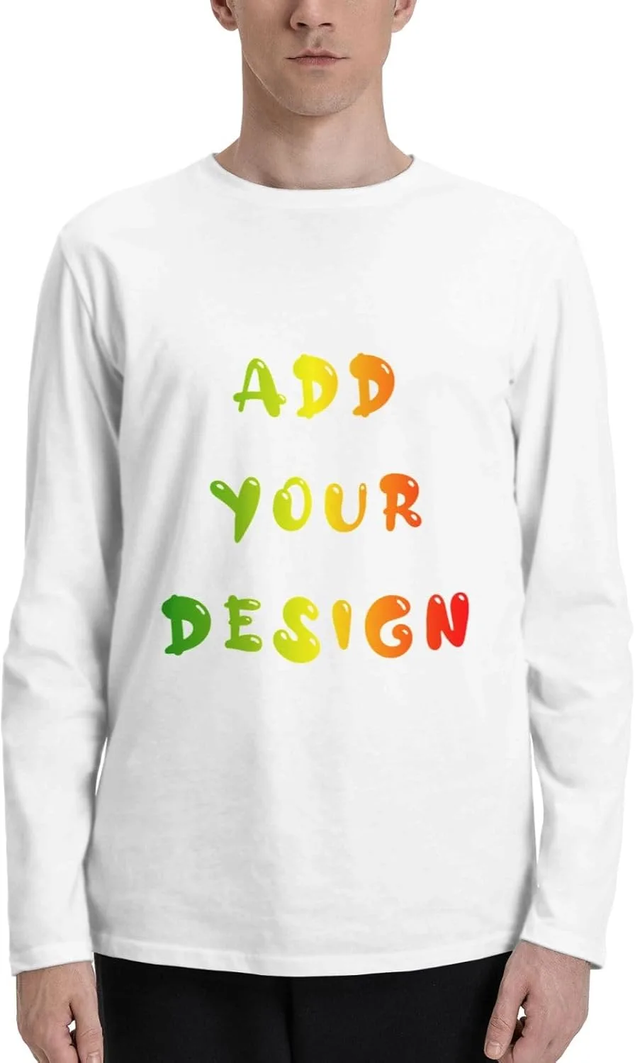 

Мужская футболка с длинным рукавом Custom Cotton Crew Neck