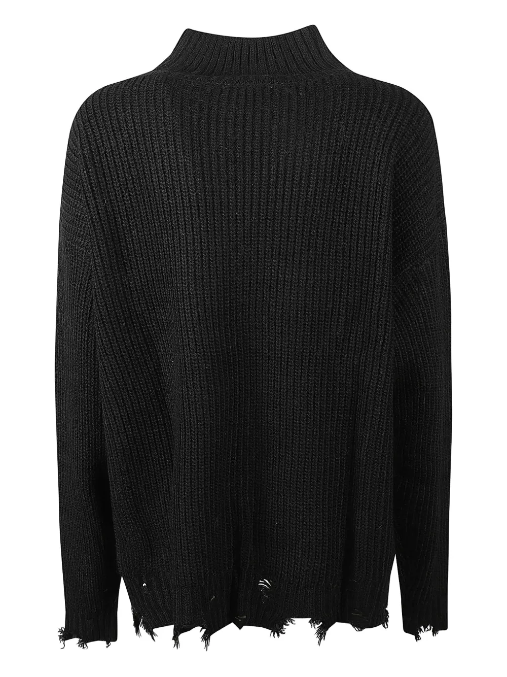 

Свитер с воротником-стойкой и необработанным краем HINNOMINATE, черный