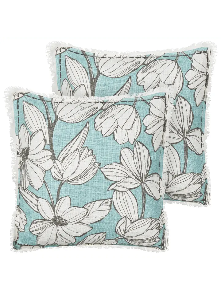 

Декоративная подушка Beliani 2er Set Deko CYANOTIS, цвет weiß/blau
