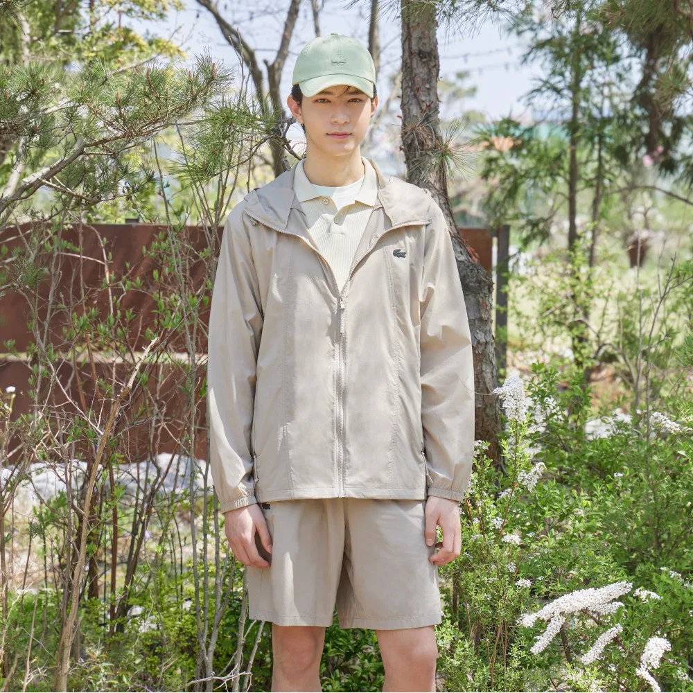 Мужские премиальные тренировочные шорты бежевые от Lacoste