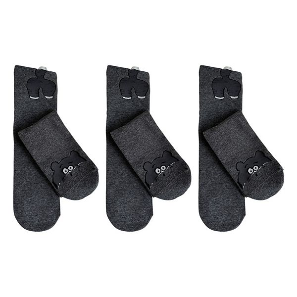 

Женские носки из хлопковой смеси с милыми животными, 3 пары, дышащие и удобные Anna-Kaci, Deep Gray