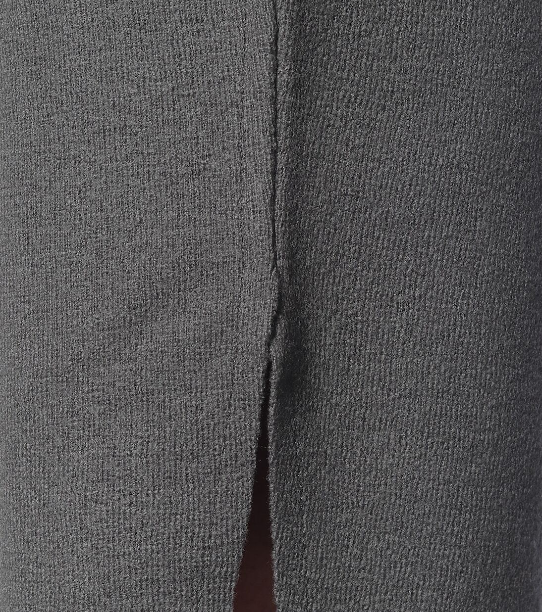 Укороченные брюки широкого кроя из натуральной шерсти Stella McCartney, Light Grey Melange — фото 4