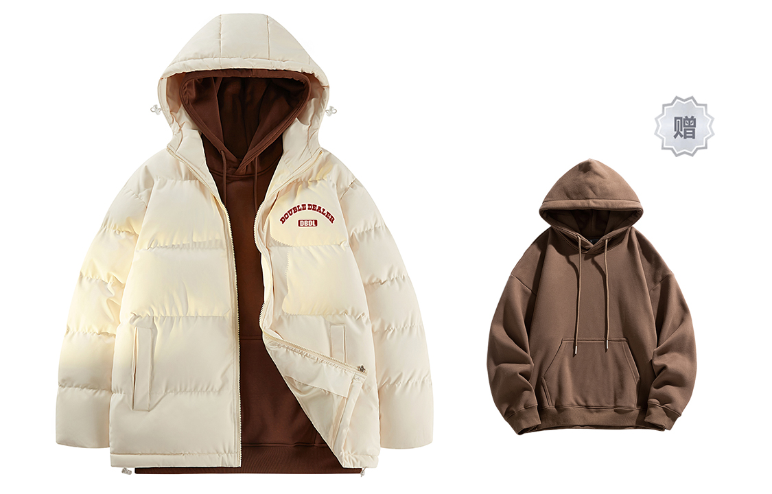 

Double Dealer Пуховик Unisex, Ecru+Caramel Sweatshirt