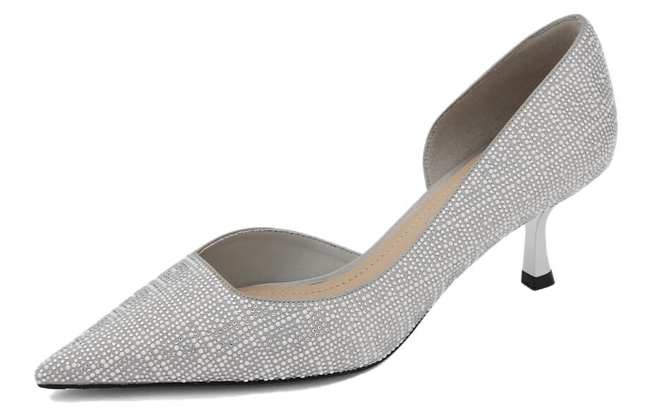 Туфли женские на высоком каблуке серебряный 73Hours, цвет Silver Gray — фото 3