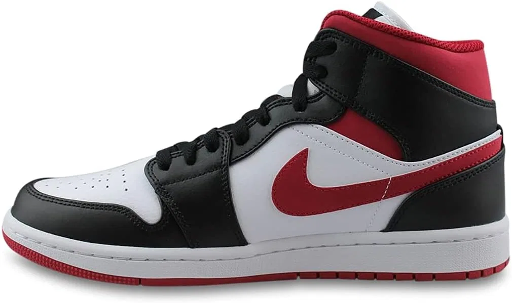 Кроссовки Air Jordan 1 Mid, Nike, цвет White White Gym Red Black — фото 3