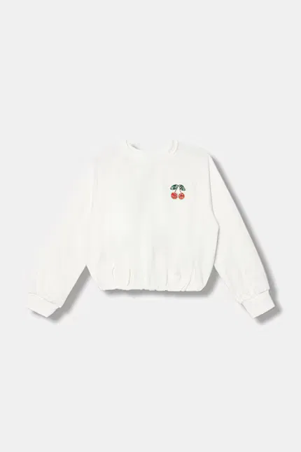 Бежевая блуза с кроликом United Colors of Benetton, белый