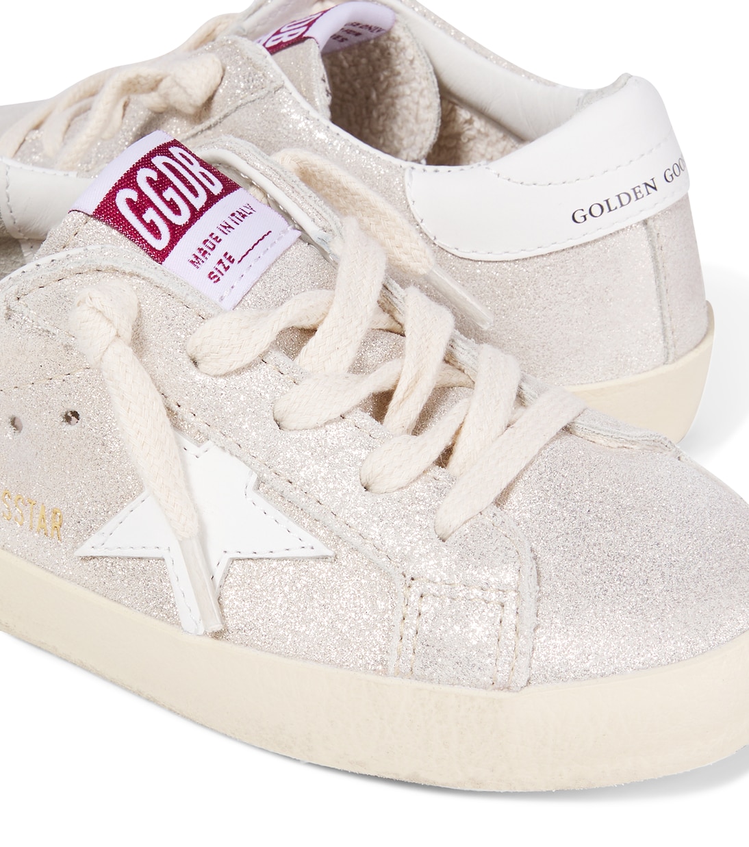 Суперзвездные замшевые кроссовки Golden Goose Kids, Sand/White — фото 4