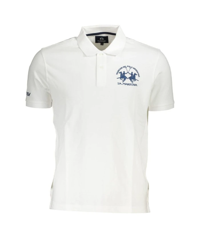

Белая хлопковая мужская рубашка поло La Martina, белый