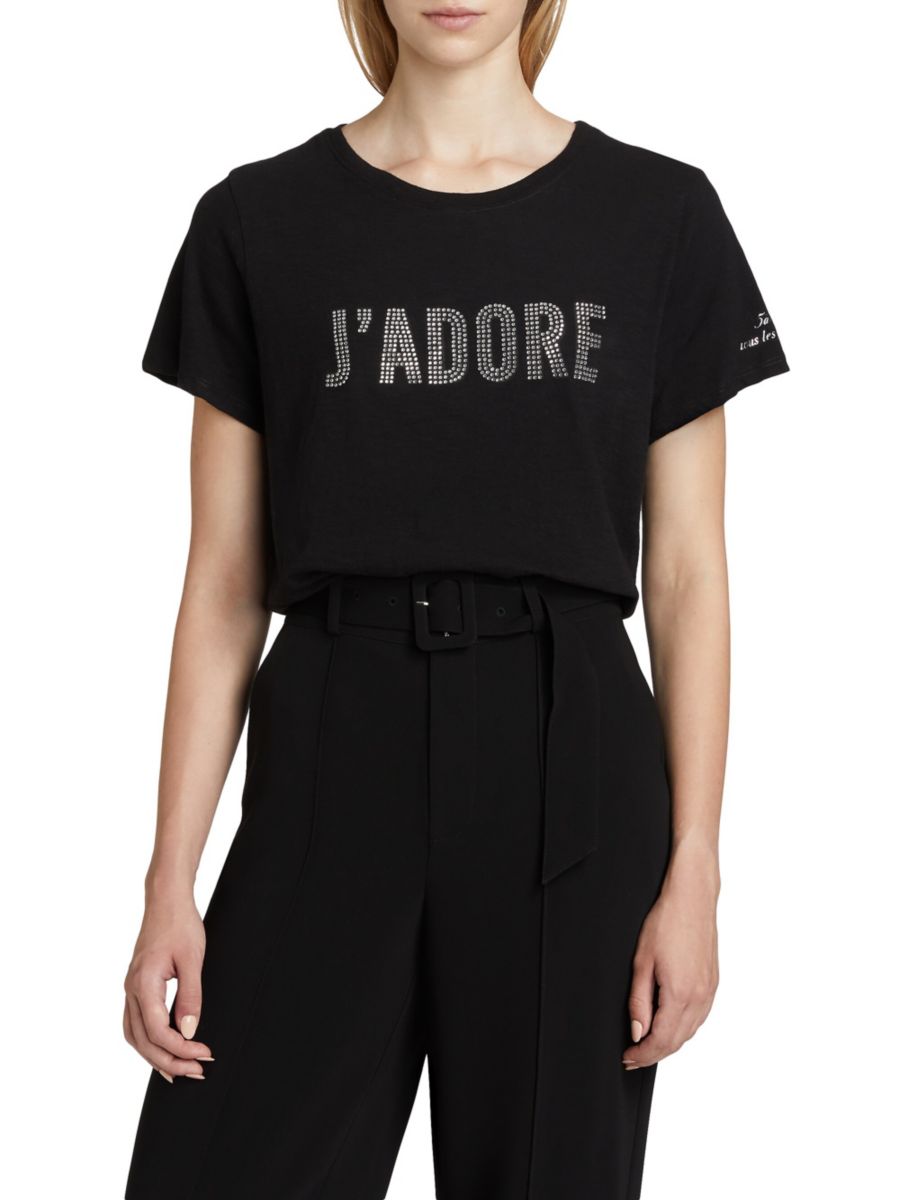 

Футболка с декором J'Adore Cinq à Sept, цвет Black Crystal