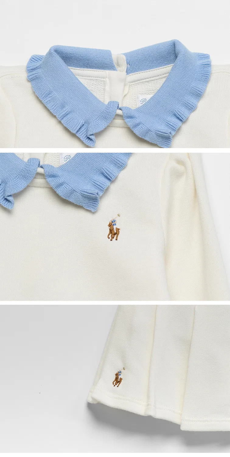 Детский комплект из махрового свитшота и шорт белого цвета от Polo Ralph Lauren Children — фото 4